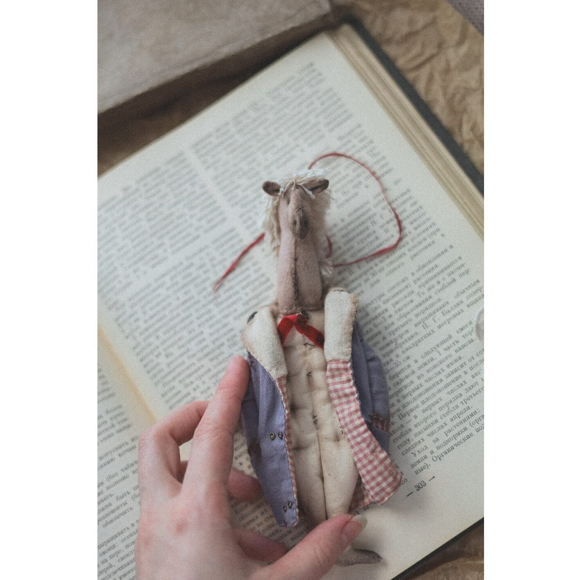 Vintage Textile Toys «Mr. Horse in a Big Coat»