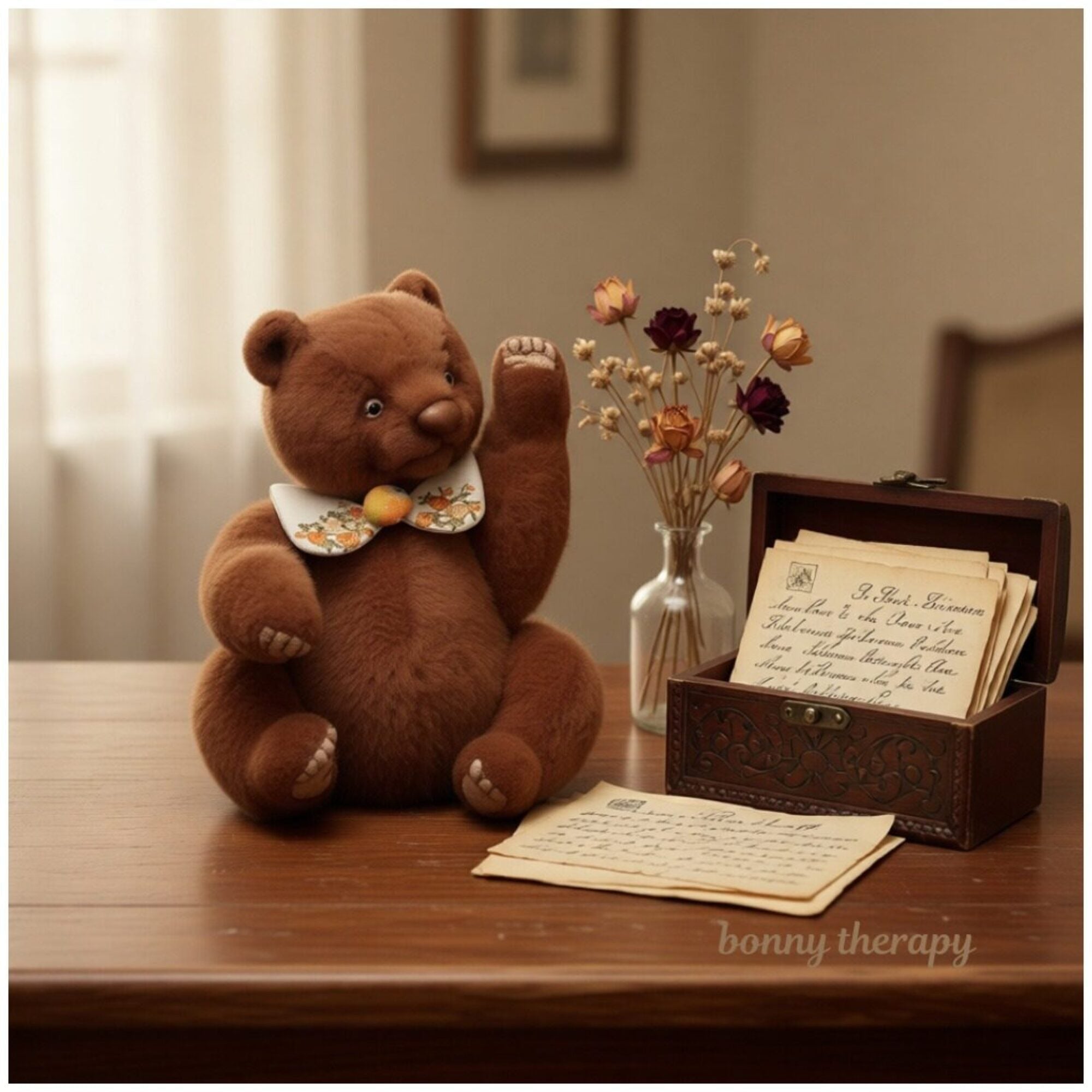 Teddy bear 20cm, charming artist bear 7,8 inch.
