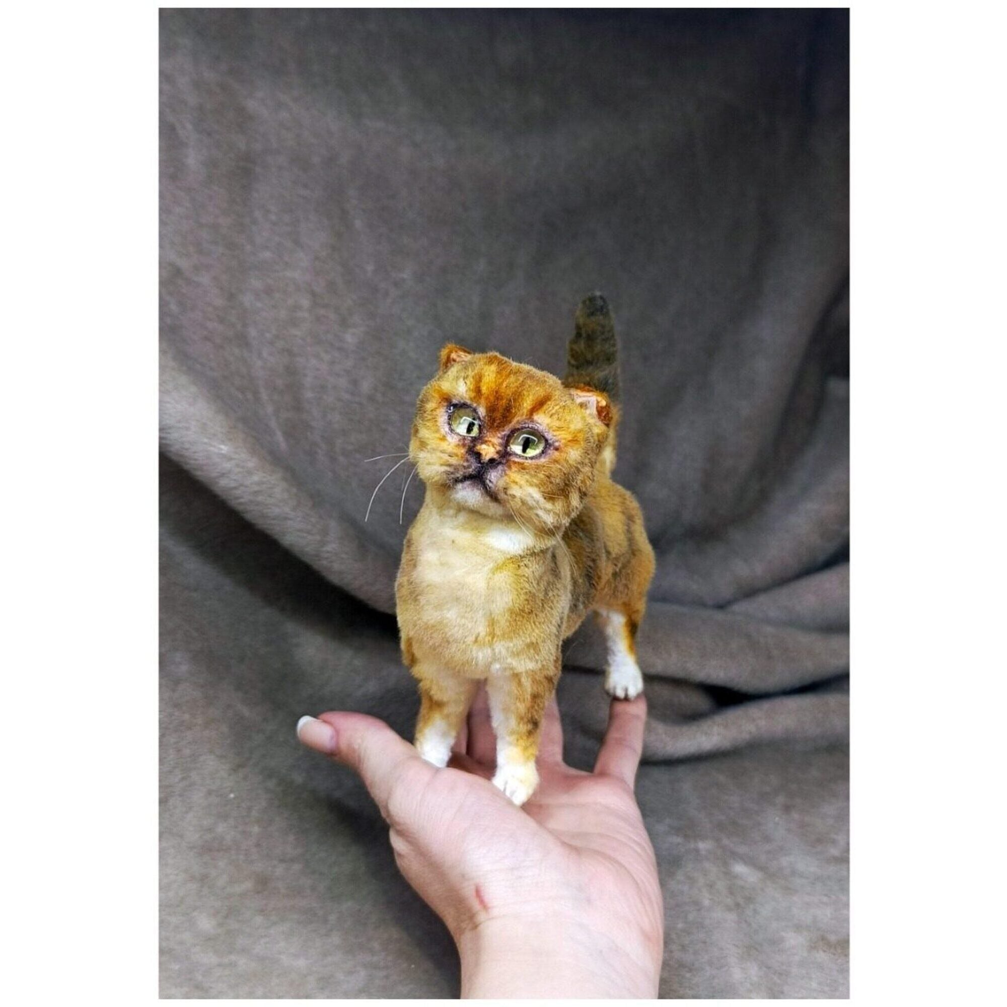 Cat British realistic miniature poseable