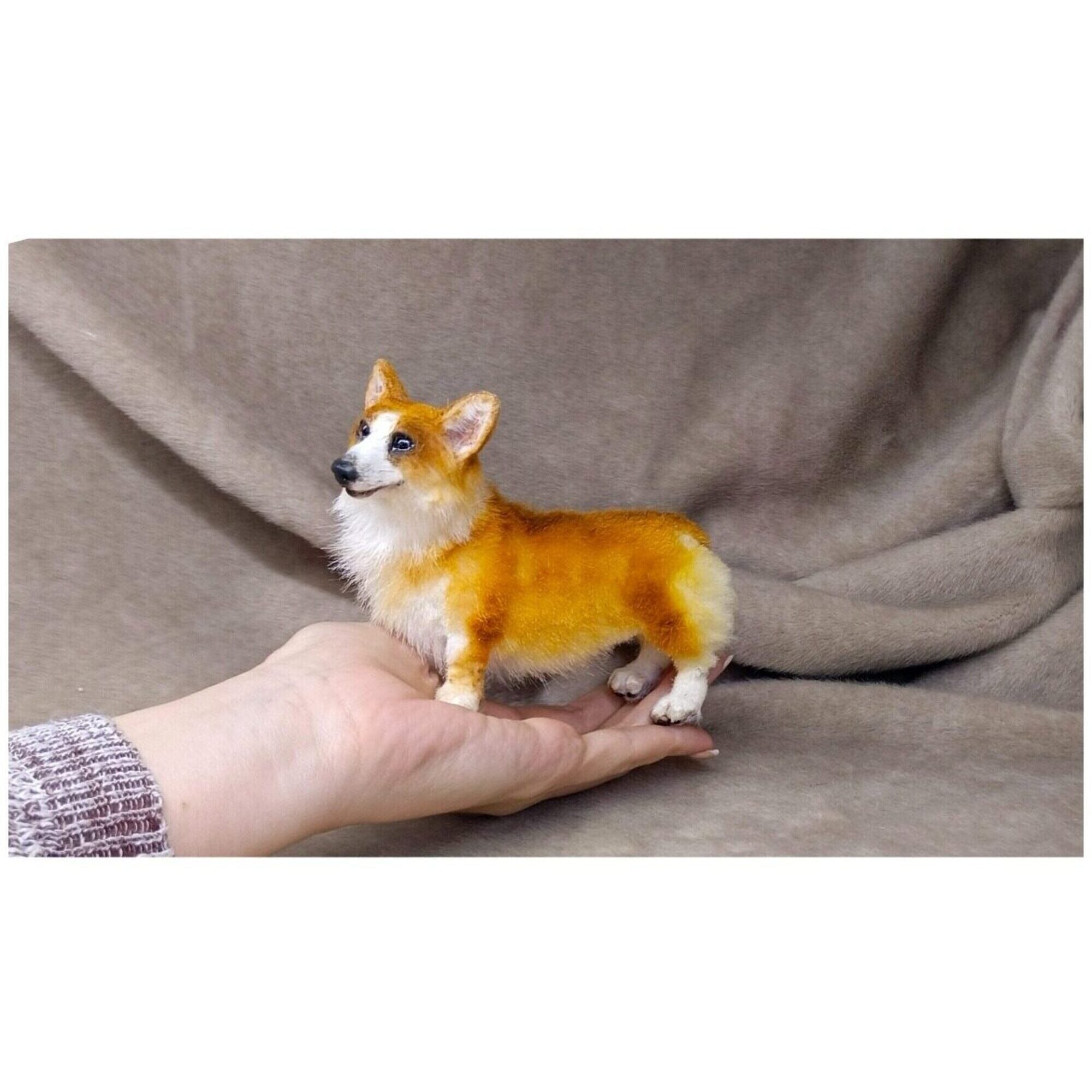 Dog corgi miniature. Plush animal poseable