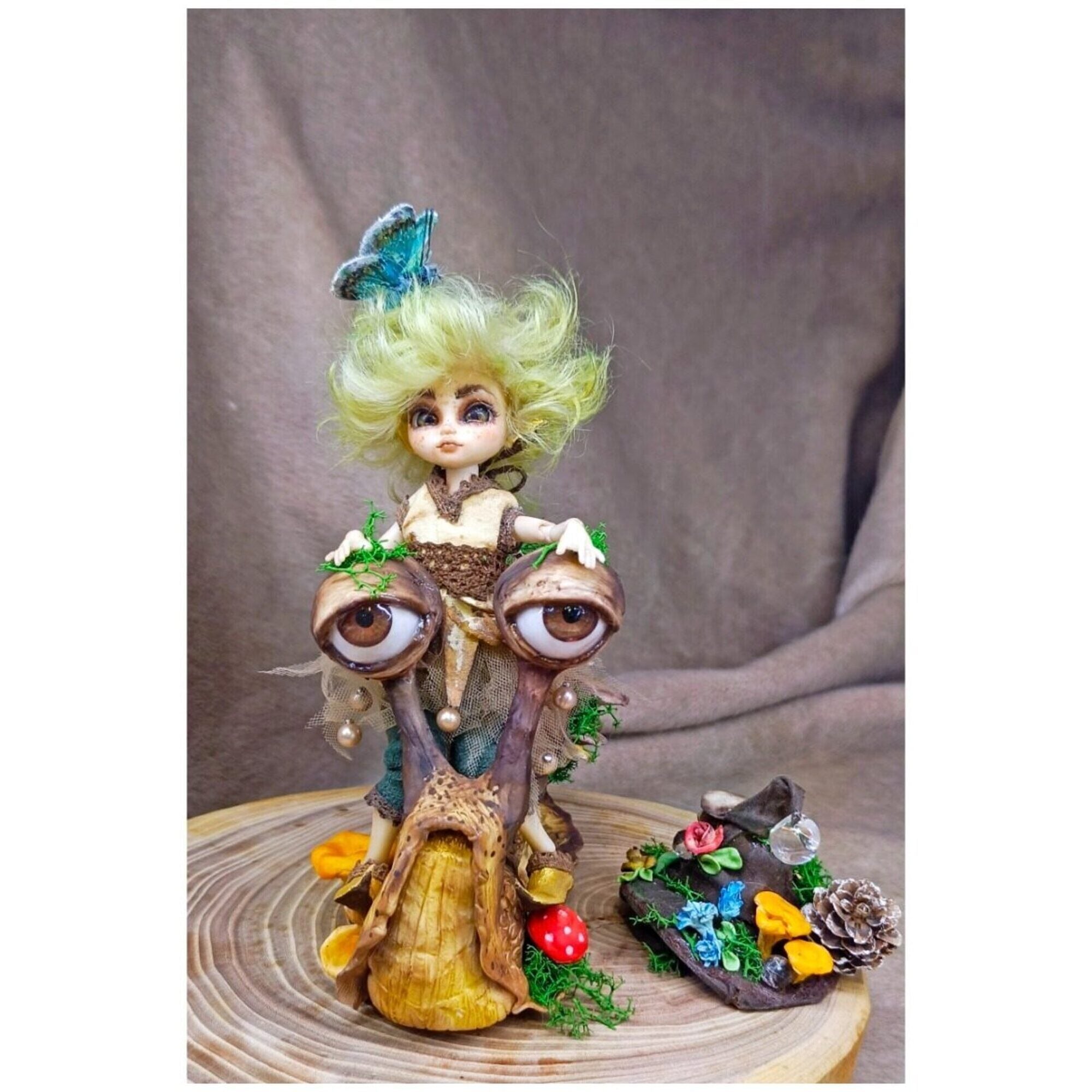 BJD doll little fairy and snail
