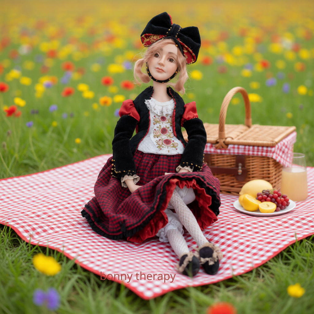Take a look at this polymer clay doll—she could be yours.