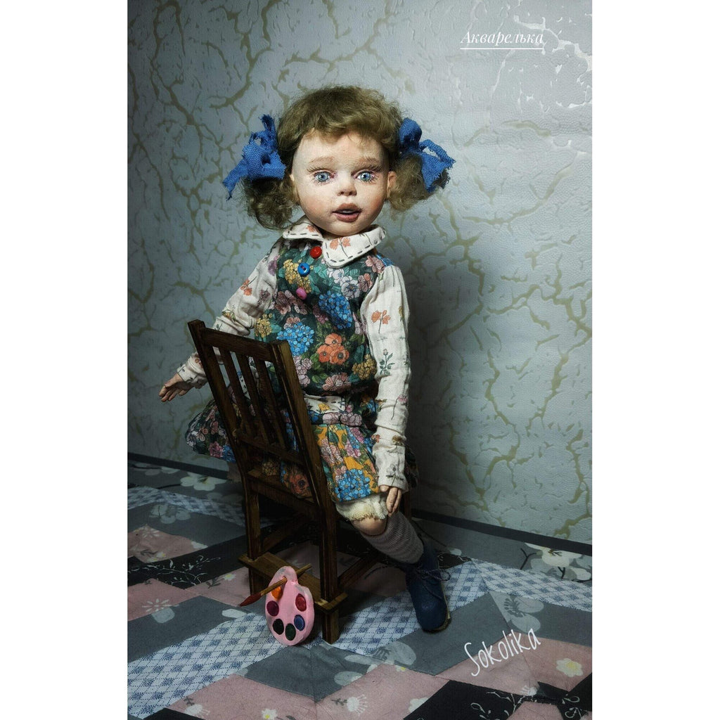 Little artist.Watercolor.