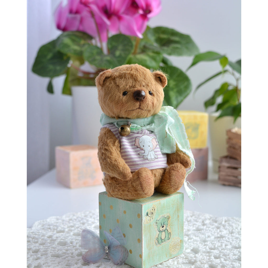 Teddy bear with bell, mini bear