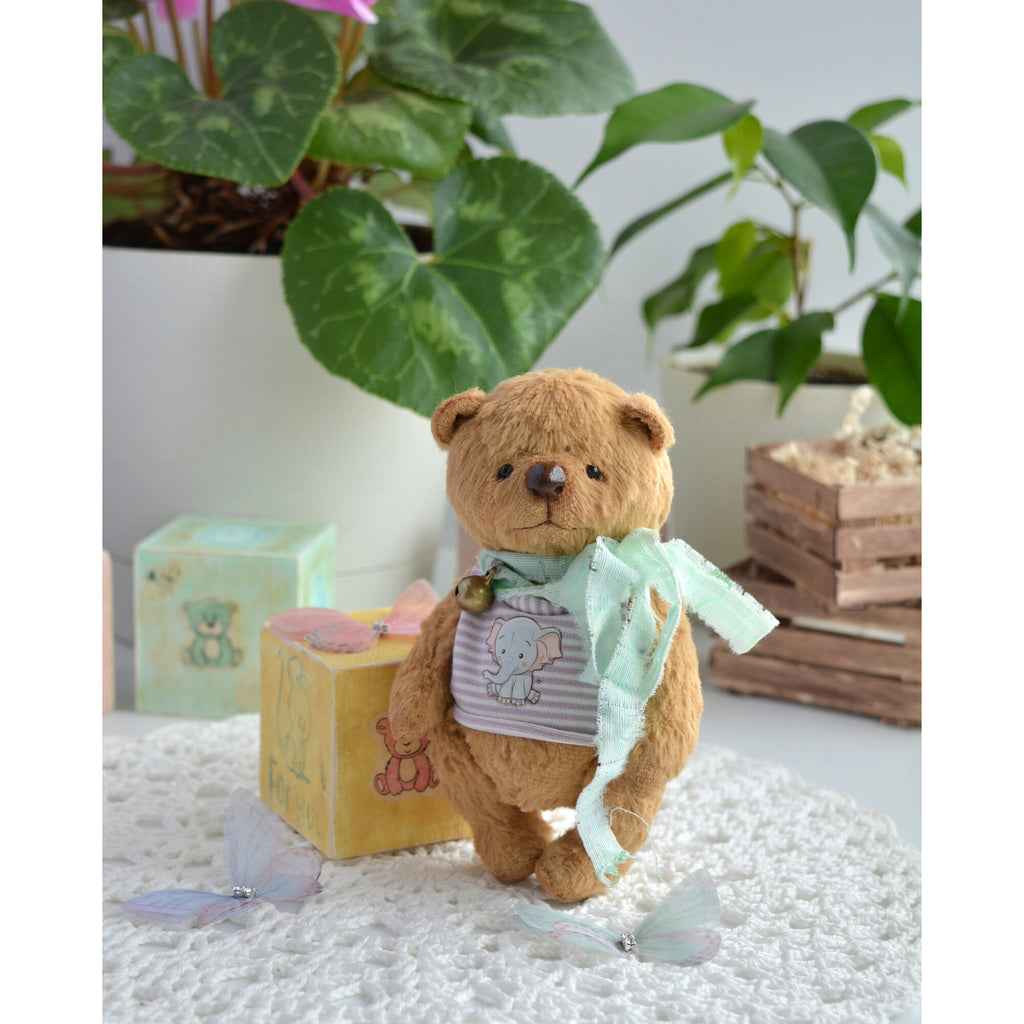 Teddy bear with bell, mini bear