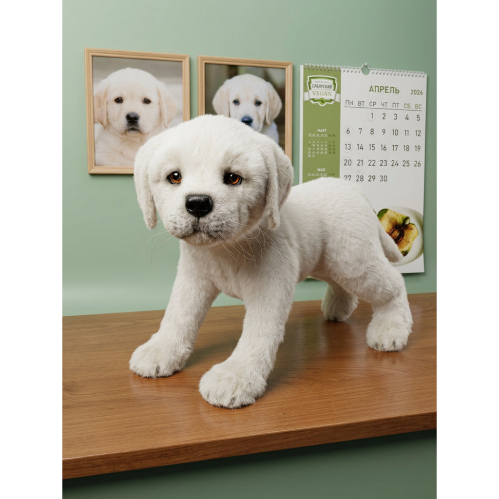 White Labrador puppy realistic toy