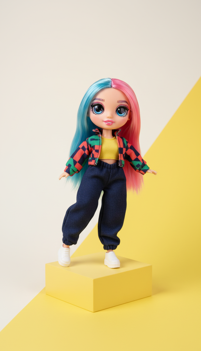 Cotton Doll With Neon Embroidery